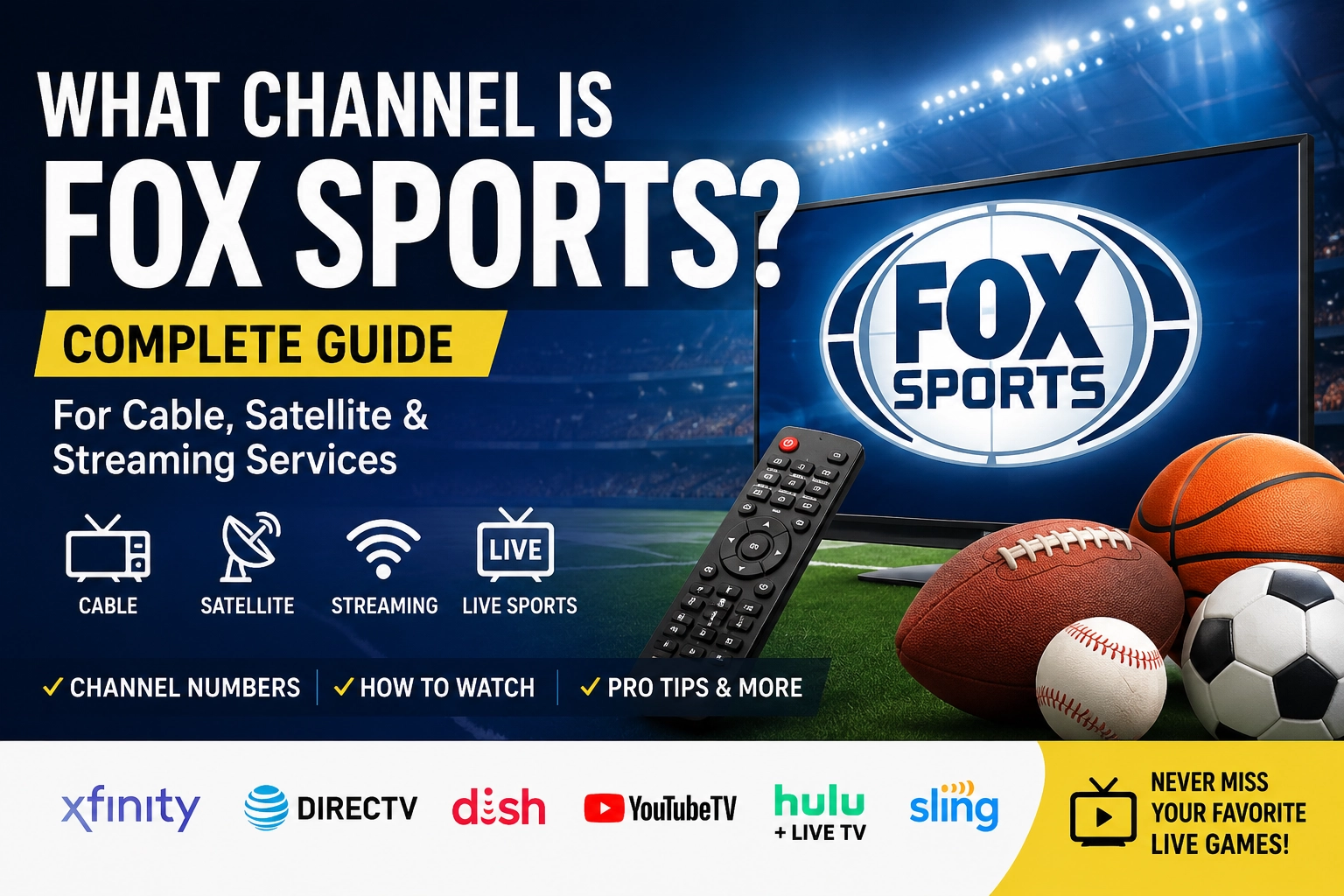What Channel Is FOX Sports? Complete Guide for Cable, Streaming & Satellite Users